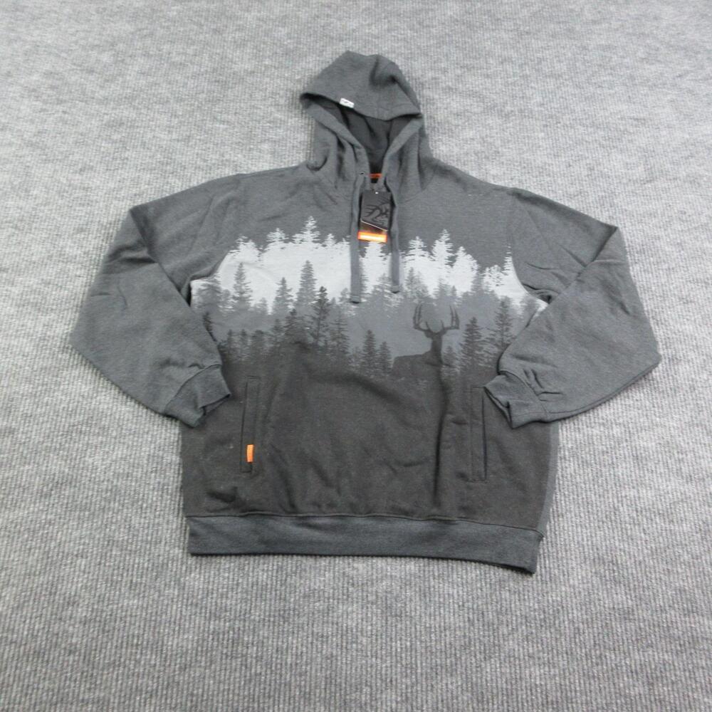Legendary Whitetails Hoodie Mens L Black Heather Horizon Pullover Graphic NWT